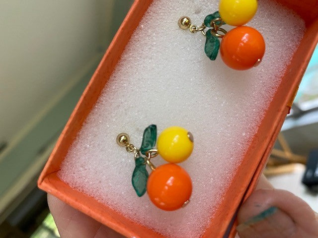 Cute Orange & Lemon Drop Earrings